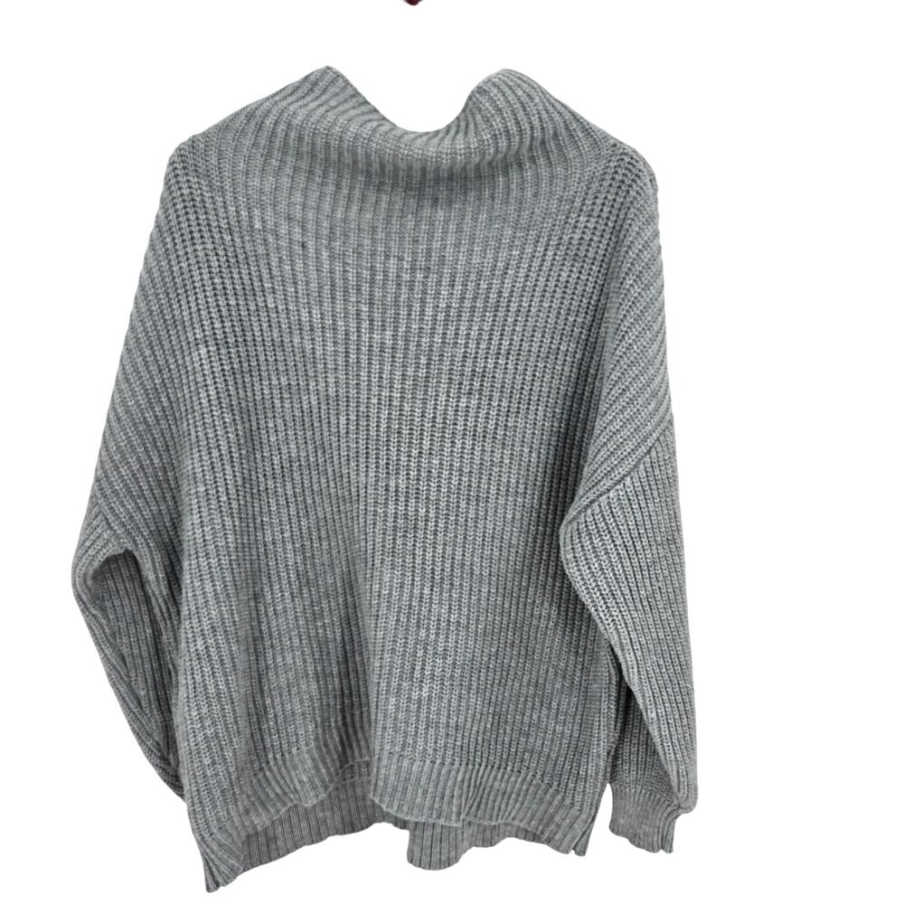 Grey oversized cowl neck sweater womens large American Rag Cie oversized